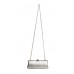 Evening Bag - Hard Case Embossed Lizard Skin Like w/ Clear Crystal Accent Closure - Silver - BG-HPZ443S 